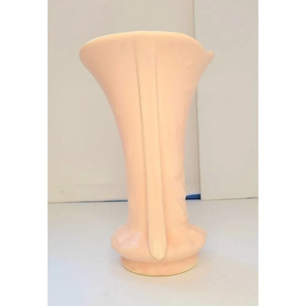 Vintage Nelson McCoy Pink‎ Art Nouveau Handled Vase Cottage, American Pottery